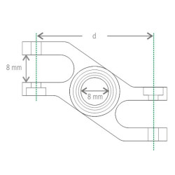 Ogiva bipala mm.  32 "Z" con offset e ventilazione