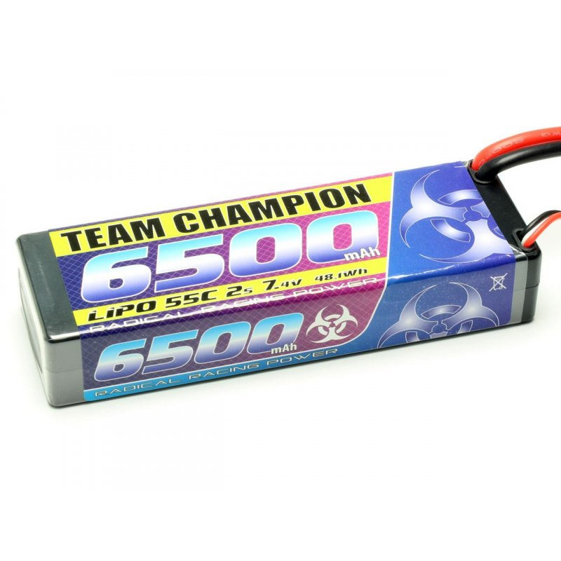 Team Champions - 2-6500  7.4V/6500mAh 55C/3C Conn. T (Deans)