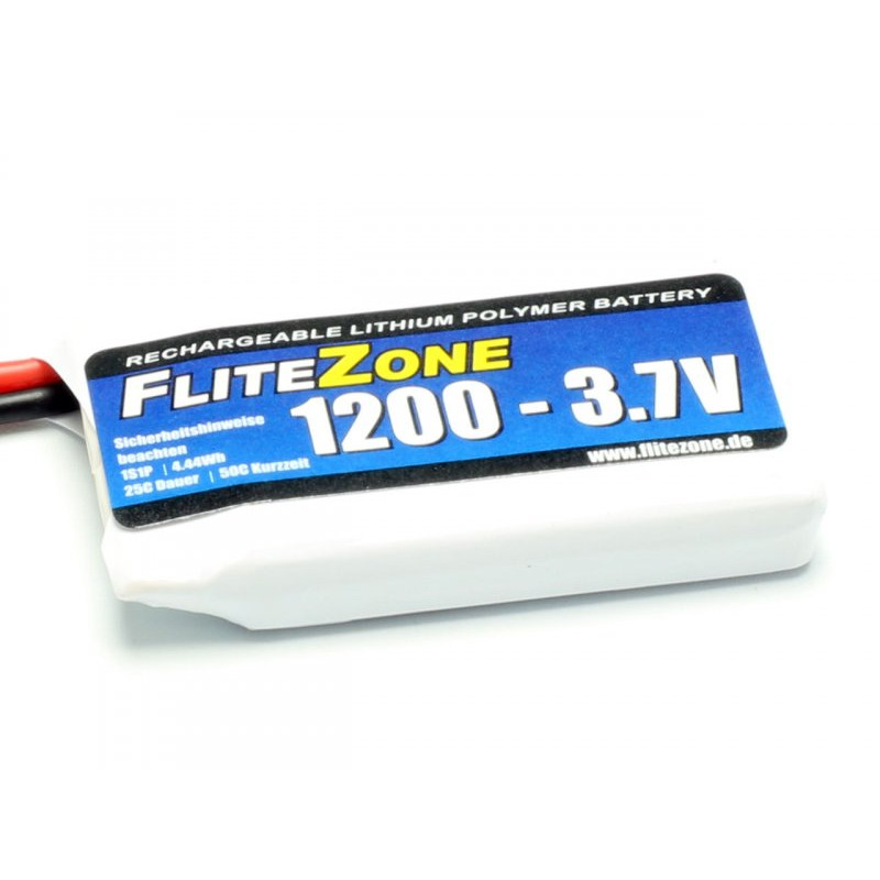 FliteZone - 1-1200  3.7V/1200mAh 25-50C Conn. BEC