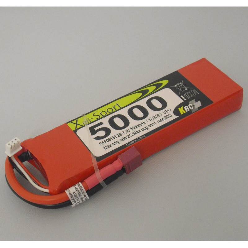 Xell-Sport - 2-5000  7.4V/5000mAh 30C/2C Conn. T (Deans)