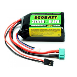 EGOBATT - 6.6V 3000 mAh LiFePO4 Conn. JR + HS e con Bil. XH