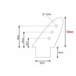 Squadretta Parti Mobili in Vetronite mm. 12 x 1.5 a 3 Fori (10)