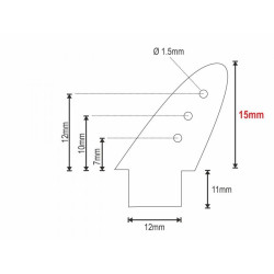 Squadretta Parti Mobili in Vetronite mm. 15 x 1.5 a 3 Fori (10)