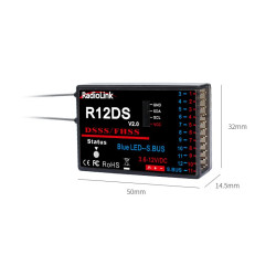 R12DS 11 Ch. PWM / 12 Ch. S-BUS Telemetria 2.4 GHz