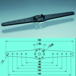 Squadretta Servo in Carbonio 2 Bracci 150 mm.