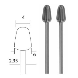 Fresa al Tungsteno a Cono Arrotondato 6 mm. (2)