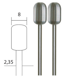 Fresa al Tungsteno a Cilindro Arrotondato 8 mm. (2)